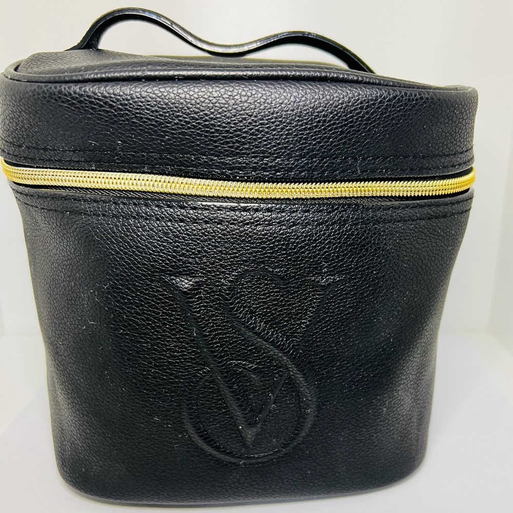 Victoria’s Secret Train Case Bag Black with Gold Accents